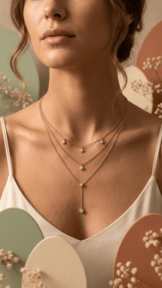 Triple Layer Star Necklace | Gold | Anti - Tarnish | Minimal Jewelry - Anamora