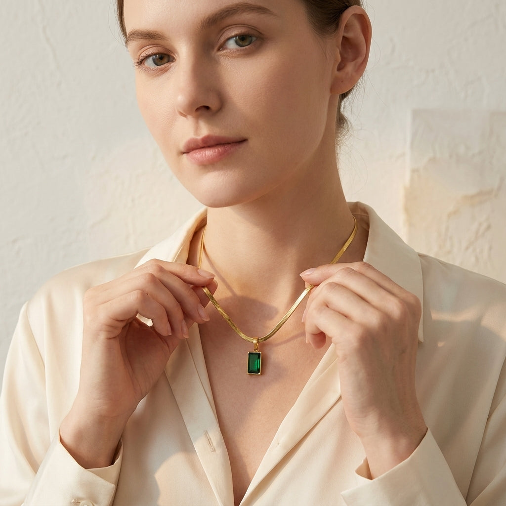 Green Flag Energy Necklace 💚 | Anamora Anamora