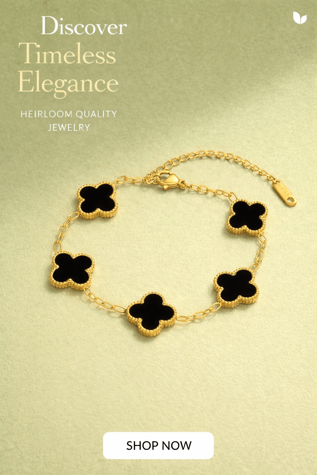 Black Clover Bracelet for Women | Anti - Tarnish Waterproof Gold - Plated 5 - Motif Chain Bracelet - Anamora