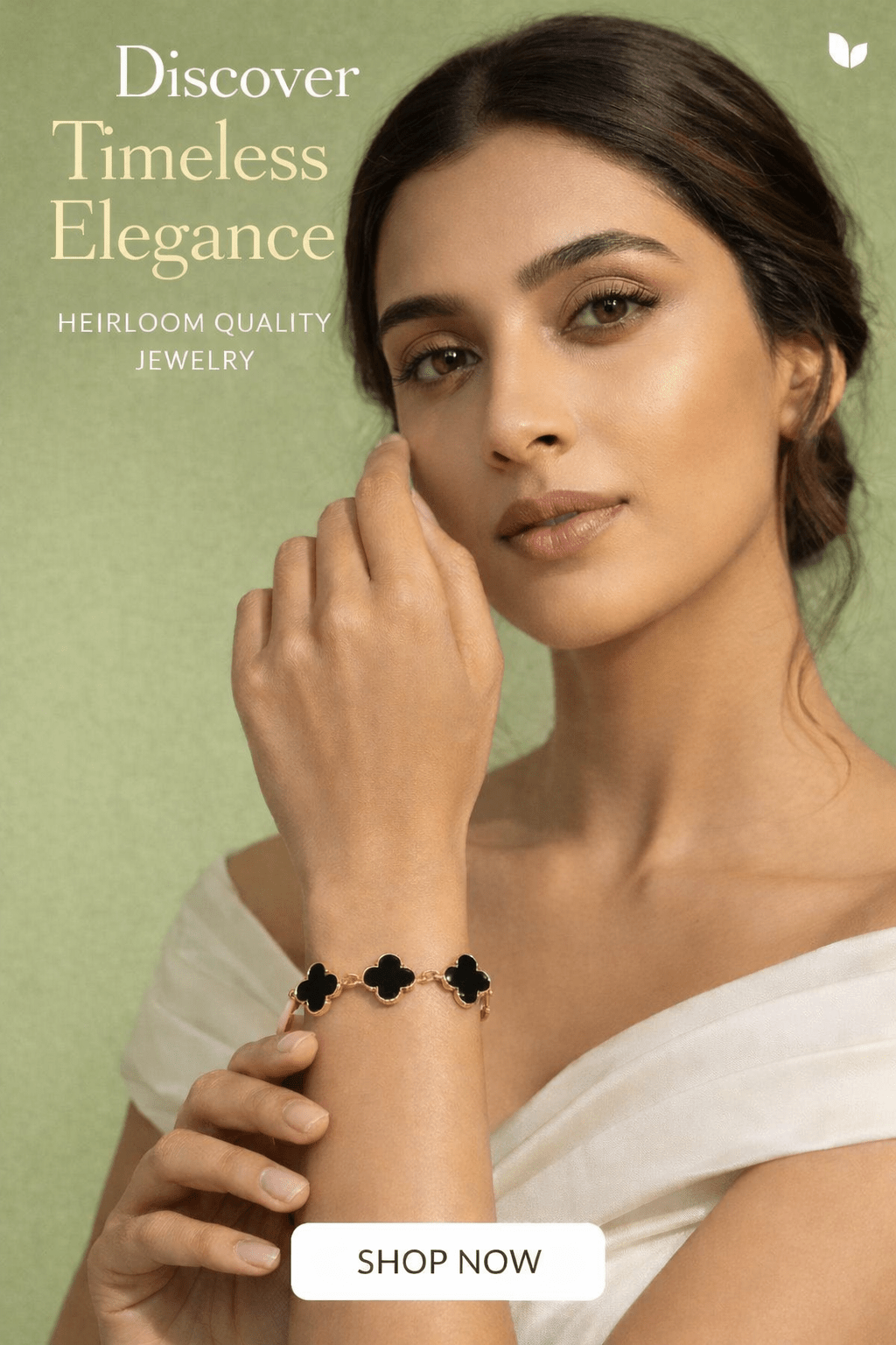 Black Clover Bracelet for Women | Anti - Tarnish Waterproof Gold - Plated 5 - Motif Chain Bracelet - Anamora