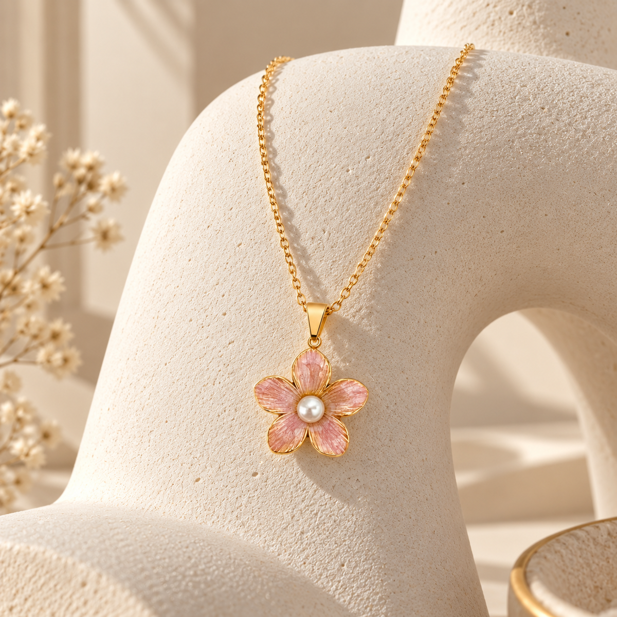 Pink Pearl Blossom Necklace x Anamora Anamora