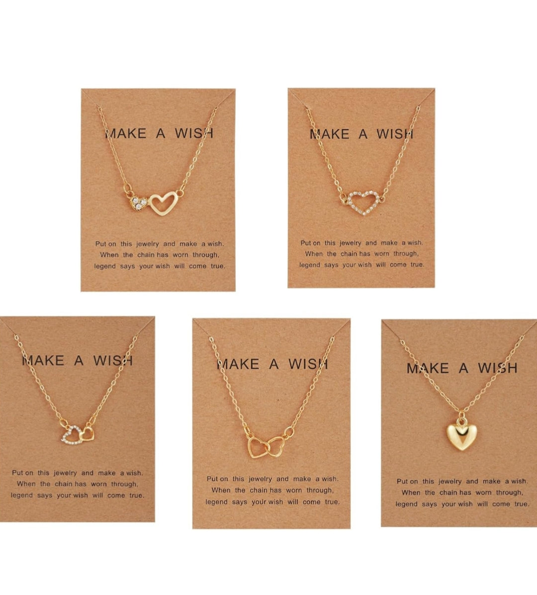 Anamora's Fashion 5 Pcs Latest Stylish Crystal Heart Necklace Jewellery Set for Women Pendant Necklace Gifts for Girls