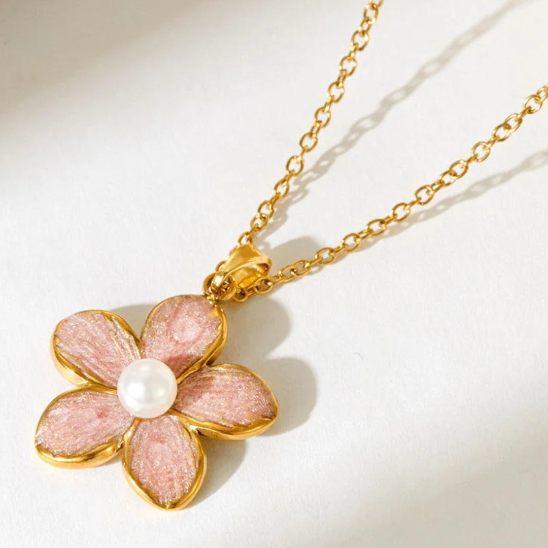 Pink Pearl Blossom Necklace x Anamora Anamora