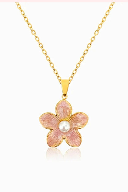 Pink Pearl Blossom Necklace x Anamora Anamora