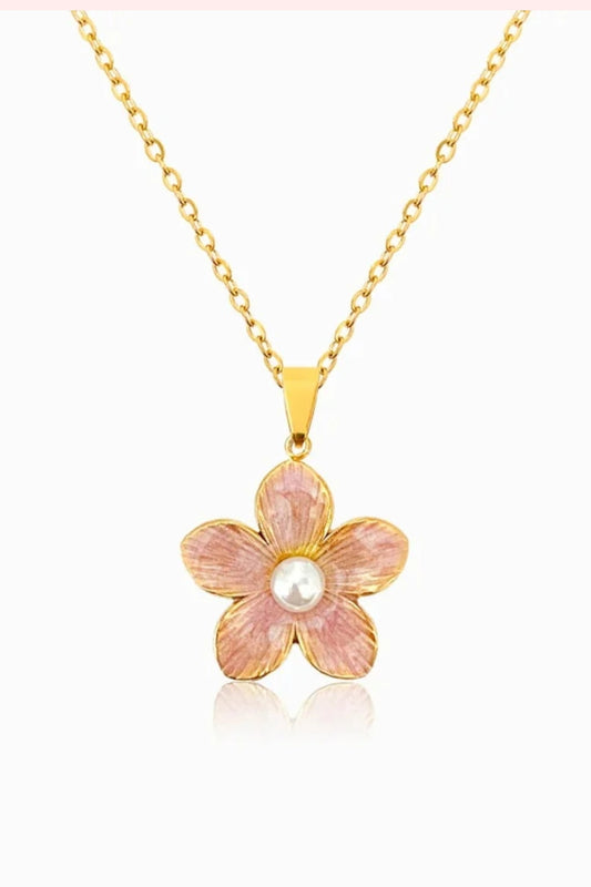 Pink Pearl Blossom Necklace x Anamora Anamora