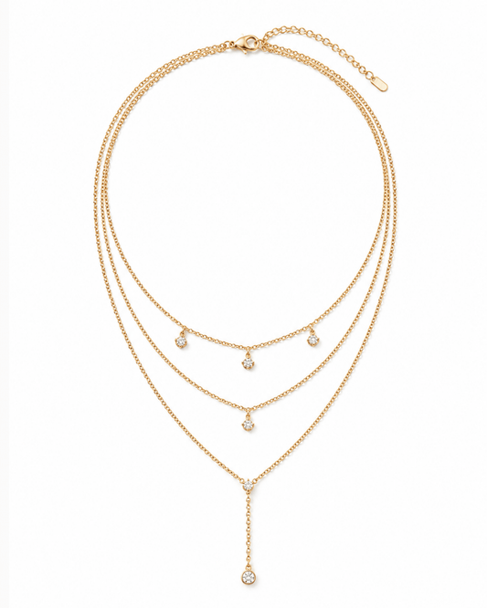Triple Layer Star Necklace | Gold | Anti - Tarnish | Minimal Jewelry - Anamora