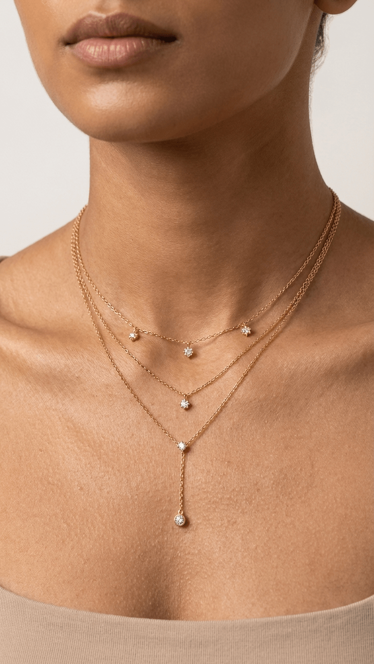 Triple Layer Star Necklace | Gold | Anti - Tarnish | Minimal Jewelry - Anamora